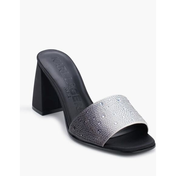 Karl Lagerfeld Shoes - NIB KARL LAGERFELD PARIS PERA RHINESTONE BLACK WHITE SLIDE SANDAL. 9 M Sparkly